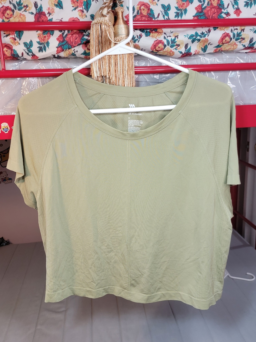all in motion Olive Green Women's Short Sleeve Active Top Size Medium